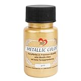 Ideen mit Herz Metallic Color | Hochwertige Acrylfarbe in Premium-Qualität mit Edlem Metallic-Glanz und Hoher Farbpigmentierung | 50 ml (Gold)