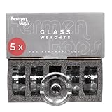 GREEN WISE Glasgewichte zur Fermentation | Fermentationsgewichte 5er Set | lebensmittelecht und optimale Größe | Fermentiergewichte für Sauerkraut Kimchi Kefir | Beschwerungssteine