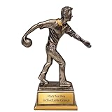 eberin – Resin-Kegler-Pokal 15cm – Pokal Trophäe Award – Kegler Cup – Der Kegler in Aktion – Kegelverein Preis – Wunschgravur möglich – Resin Kegeln Pokal