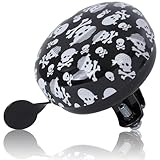 Kiddimoto Glocke Design Klingel/Fahrradklingel zubehör für Fahrrad, Roller, Scooter, Kinderroller Kinderfahrrad & Laufrad - Skullz/Pirat - Klein (58mm)