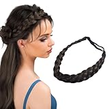 GWAWG Damen Geflochten Stirnband Haarband 3 Stränge Verstellbarer geflochtener Stirnbänder für Frauen Synthetisches Haar Zopf-Haarband für Hochzeit Bayern Oktoberfest