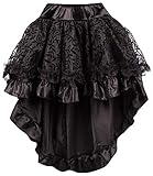 r-dessous Damen Rock schwarz Burleske Victorian Gothic Steampunk Skirt Corsage Chiffon ÃœbergröÃŸen Vintage Groesse: S/M