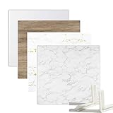 Selens 2X Hintergrund Boards Kit 55x55cm, Weiß Marmor Holzmaserung Textur Doppelseitiger Essen Hintergründe Flat Lay Vertikale Tischplatte Fotografie für Schmuck Kosmetika Kleines Requisiten Foto