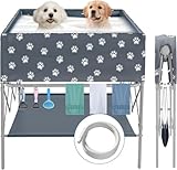 GT GETCO TECH Hundebadewanne und badewanne faltbar zum Baden, Duschen und Pflegen, Hundepool für Zuhause mit viel Platz, geeignet für kleine, mittlere und große Haushunde, für drinnen und draußen
