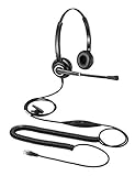 Beebang Telefon Headset für Telefon Festnetz Kabelgebundenes RJ9 Büro Headset kompatibel mit Avaya Polycom Siemens Toshiba Mitel NEC Nortel Aastra Alcatel Gigaset