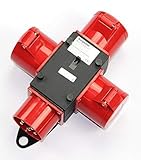 SOLARTRONICS Baustromverteiler CEE Adapter - 3 x 400V - 32A - 5-polig - IP44 Gehäuse - Spritzwassergeschützt - Baustromverteiler - Starkstrom Verteiler - CEE Verteiler - 32A Verteiler