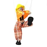 Pull String Puppet Clown Marionette Puppe Spielzeug Vintage Holz Hand Spielzeug Holz Marionette für Geburtstagsgeschenk Weihnachten Halloween