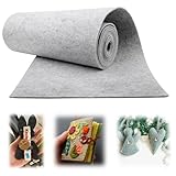 Mbsomnus Filz Meterware 30 cm×300 cm×3 mm Filzstoff Meterware Hellgrau Filzmatte Polyester Filzrolle 3 mm Dick Filzmatten zum Zuschneiden für DIY Filzunterlage Taschenfilz Patchwork Nähen Stickfilz