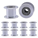 Piuluvor® GT2 Pulley 10mm, GT2 Riemenscheibe Aluminum Zahnloses Idler 20 Zähne 5mm Bore für 3D Drucker 10mm Breite GT2 Zahnriemen (10 Stück)