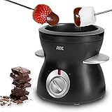 ADE elektrisches Schokofondue mit 2 Temperaturstufen zum Schmelzen und Warmhalten | Temperiergerät für Schokolade und Kuvertüre - herausnehmbare Teflonbeschichtete Schüssel 250ml