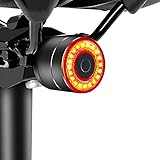 Monkey Home Smart Fahrrad Rücklicht, Auto On/Off Fahrrad Taschenlampe, Auto Lichtsensor USB Akku, LED Fahrradlichter für Kinder und Erwachsene （EU-Patente）