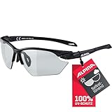 ALPINA TWIST FIVE S HR V - Selbsttönende, Bruchfeste & Beschlagfreie Sport- & Fahrradbrille Mit 100% UV-Schutz Für Erwachsene, black matt, One Size