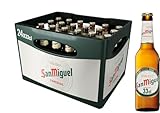 San Miguel Especial Premium Lager Flaschenbier, MEHRWEG (24 x 0.33 l) im Kasten, Internationales Lager Bier, 24er Kiste (Verpackung kann variieren)