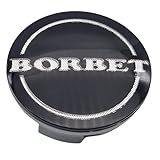 Borbet Nabendeckel 55mm / 56mm Felgendeckel 74404 Nabenkappe Schwarz Glanz Silber Original Center Cap (1)