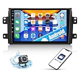 CAMECHO Android 13 Autoradio mit Navi für Suzuki SX4/Fiat Sedici 2006-2013,Doppel Din Radio mit 9 Zoll Bildschirm,Mirror Link RDS FM WiFi Bluetooth+Rückfahrkamera