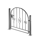 Komplett-Set ink. Pfosten Gartentor Karat klein Rundbogen 1200x960 mm Feuerverzinkt Pforte