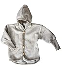 Cosilana Baby Jäckchen Mit Kapuze Aus Weichem Wollfleece, Gr.-74/80, Latte Macchiato melange