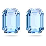 Swarovski Millenia Ohrstecker, Rhodinierte Ohrringe mit Strahlendem Blauem Swarovski Kristall