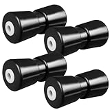 LYCN 4 Stück Schwerlast Bootstrailer Rollen, 19 cm Bootstrailer Kielrollen aus Gummi, Bugrollen für Bootsanhänger, Ersatzteile Trailerrollen Zubehör (Schwarz)