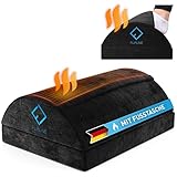 FLIPLINE Fußstütze Schreibtisch mit Flauschfaser-Fußtasche [ThermoFlow] höhenverstellbare Fußablage für Schreibtisch Büro Homeoffice Zubehör - Fußkissen Footrest Fußhocker