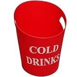 alles-meine.de GmbH 2 Stück _ große XL - Eiseimer / Getränkekühler - Cold Drinks - ROT - 33 cm - 9 Liter - aus Kunststoff / Plastik - Sektkühler - Flaschenkühler - Weinkühler - G..