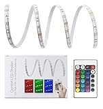 LED Universum 1 Meter Comfort LED Streifen Set RGB mit Netzteil, Controller & 24-Tasten-Infrarot-Fernbedienung, 30 LED/m, IP65, 12V, 5050 SMD, 7,2 W/m, für Wohn-, Schlafzimmer, Balkon, Terrasse