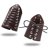 nbeads Leder Stulpen-Armbänder, Mittelalterliche Leder Schnalle Armschienen Einstellbare Ritter Retro Renaissance Armschützer für Halloween Kostümzubehör, Kokosnussbraun