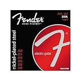 Fender Super 250 E-Gitarrensaiten, 9-42 Stärke, Vernickelter Stahl, Hoher Output und Geschmeidiges Spielgefühl, Kugel-Ende, Dynamischer Rock- und Blues-Sound, 1 Satz