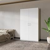 Forte Home Nook Mehrzweckschrank 120 40, moderner Drehtürenschrank mit 2 Türen, Flur, Holzwerkstoff, Weiß, 119,5 cm breit x 210,5 cm hoch x 42 cm tief