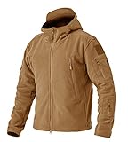 EKLENTSON Herren Winterjacke Fleecepullover Jacke Outdoorjacke Full Zip Windbreaker Polyester Sand, XL