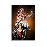 ZBSXLBNG Racing Driver Mick Doohan Poster Dekorative Malerei Leinwand Wandkunst Wohnzimmer Poster Schlafzimmer Malerei 08x12inch(20x30cm)