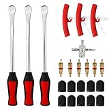 Reifenheber Reifen Montiereisen 23 Anzüge, 3pcs Reifenheber Montierhebel Werkzeug 3pcs Rad Felge Protektoren Tool Kit 10 Reifenventilkappen und Kappen Werkzeugsatz für Motorrad Fahrrad