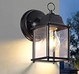 EBION Wandlampe Wandleuchte Aussen E27, AußEnlampe Aussenlampe Wand,Aluminium Wandleuchten AußEnwandleuchten Outdoor Lampe Wasserdichte, Schwarz,60W (Ohne Leuchtmittel)