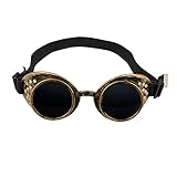 Boland 54503 - Brille Steampunk, aus Kunststoff, Gummiband, dunkle Gläser, verstellbare Größe, Accessoire, Karneval, Halloween, Mottoparty