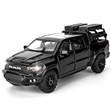 TGRCM-CZ Dodge Ram Mammoth Pick-Up Truck Modell Auto, Zink Legierung Pull Back Spielzeugauto mit Ton und Licht für Kinder Jungen Mädchen Geschenk (schwarz)