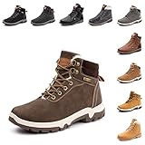 Hitmars Winterschuhe Herren Damen Winterstiefel Warm Gefüttert Winter Schuhe Boots Schneestiefel rutschfest 1 Dunkelbraun EU 43