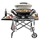 GFTIME Tragbarer Grillwagen für Weber Q1000, Q2000 Gasgrills, Rollwagen Grilltisch für Blackstone 43cm, 56cm, Grillständer Outdoor Servierwagen Grill Trolley für Weber Q1200, Q1400, Q2200, Q2400.