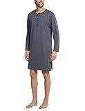 Schiesser Herren Nachthemd lang Pyjamaoberteil, Grau (Anthrazit 203), 56