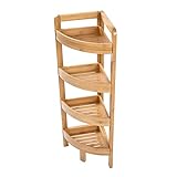 AD.CON Bambus Badregal Standregal Eckregal Badregal mit 4 Ablagen Holzregal Badezimmerregal 80 cm hoch