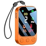 HAKINAKU Tragbarer CO-Melder Kohlenmonoxidmelder, Mobiler CO-Warner Kohlenmonoxid Warnmelder, CO-Messgerät CO-Messer mit Temperatur- & Luftfeuchtigkeitsanzeige, für Reise Camping, HD09-Orange