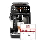 Philips Series 5400 Kaffeevollautomat – LatteGo Milchsystem, 12 Kaffeespezialitäten, Intuitives Display, 4 Benutzerprofile, Schwarz (EP5441/50)