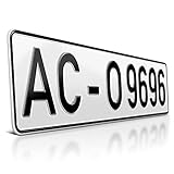 schildEVO 1 Kfz-Kennzeichen | Alte Schrift DIN 1451 | Standardgröße 520 x 110 mm | Ohne EU-Feld | Altes deutsches Nummernschild