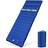 Isomatte Selbstaufblasend, 12CM Ultraleichte Aufblasbare Luftmatratze mit Campingkissen, Tragbare Kompakte Camping Isomatte für Camping, Wandern, Rucksackreisen und Wanderreisen(Marineblau)