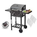 ACTIVA Holzkohlegrill Angular Smart I Holzkohlegrill mit Deckel, verstellbarer Kohlewanne & Thermometer I Grillwagen für ein gelungenes Barbecue