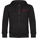 multifanshop Kapuzen Sweatshirt Jacke - Düsseldorf - Herzschlag - Druck rot - Sweat Größe L schwarz