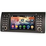 erisin Android 14, 8 Kern 4+64GB Autoradio Navi für BMW X5 E53 Carplay Android Auto GPS DSP Bluetooth 5.0 WiFi Dab+ FM Radio RDS Canbus Lenkradsteuerung IPS Touch Bildschirm