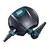 AquaForte O-20000 Plus, 200 Watt, max. Durchfluss 19 m3/Stunde, max. Förderhöhe 7 Meter, Kabellänge 10 Meter, für Wasserläufe, Wasserfälle, Springbrunnen, Filter usw, Schwarz