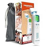 GRUNDIG Fieberthermometer Testsieger - ohne Folgekosten - Thermometer für Baby Kinder Erwachsene - hochpräzise kontaktlos und digital Fieber an Ohr Stirn und Objekten (ohne Batterien)