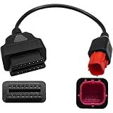 6 Pin OBD2 Adapter Cable Compatible with Kawasaki Guzzi Suzuki Yamaha Harley Davidson Piaggio Vespa Motorcycle Diagnostic Adapter Euro5 6-pin Connector for 6pin Motorrad