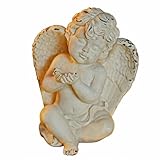 Loberon Deko-Engel Virela, Handbemalt, Liebevoll & Deatilreich Gestaltet, Used-Look, Dekofigur, Dekoration, Wohn-Accessoire, Polyresin, beige